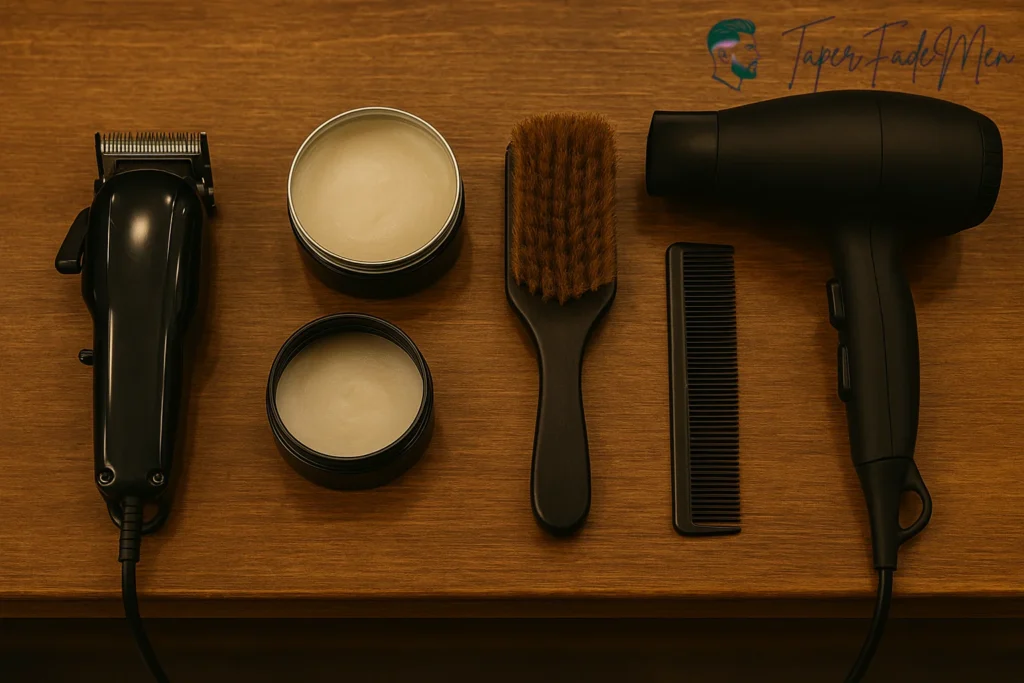 What is a Taper fade? Types and Details Explained 10 DIY Taper fade- equipment visual representation