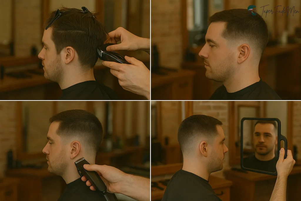 What is a Taper fade? Types and Details Explained 9 Getting a Taper Fade hairstyle at barbershop