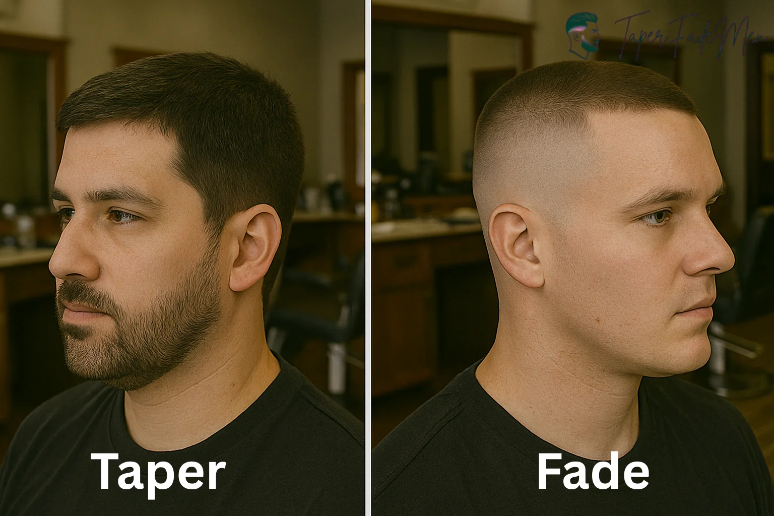 What is a Taper fade? Types and Details Explained 3 Taper Vs Fade - Visual Representation