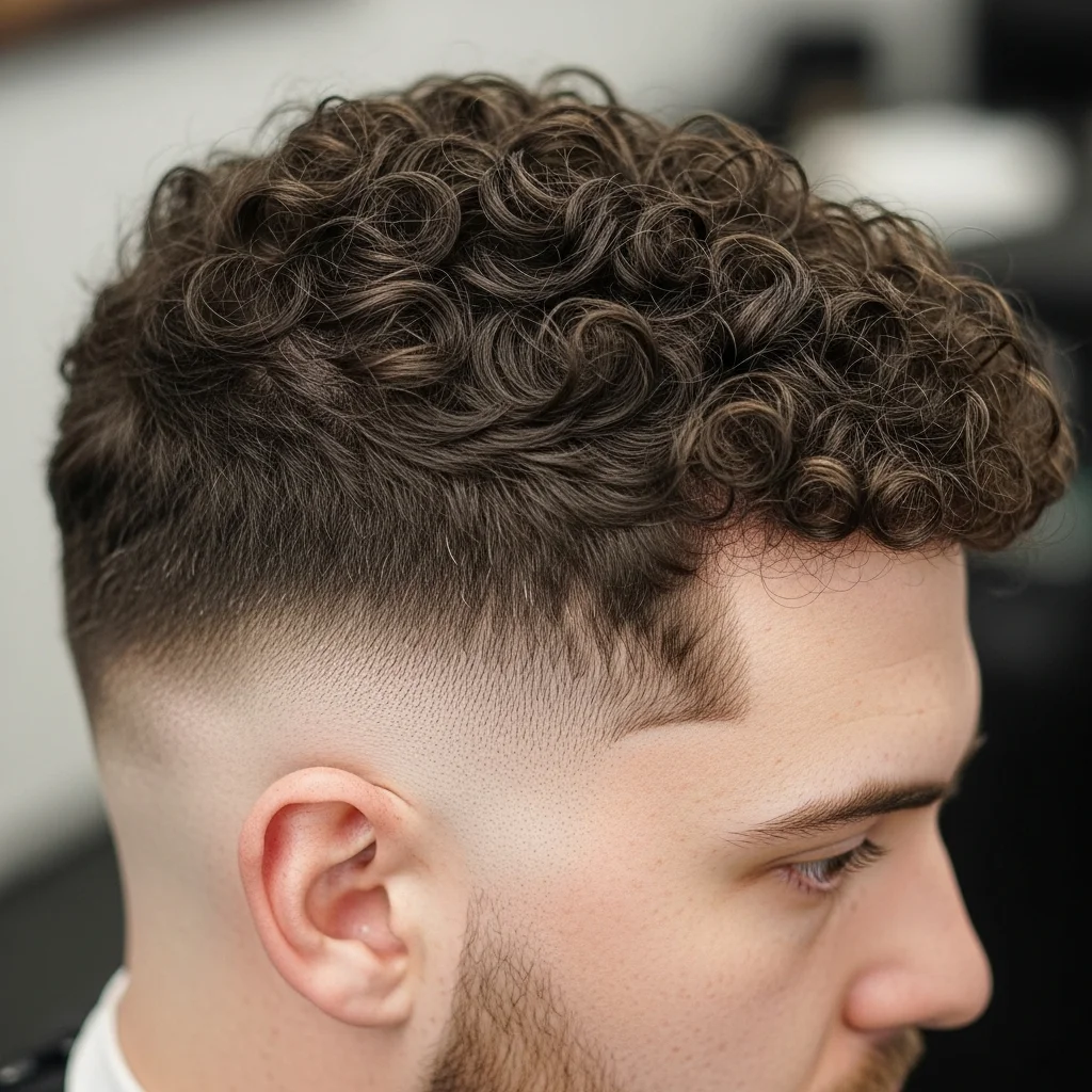 high taper fade with curly hairs - types of high taper fade