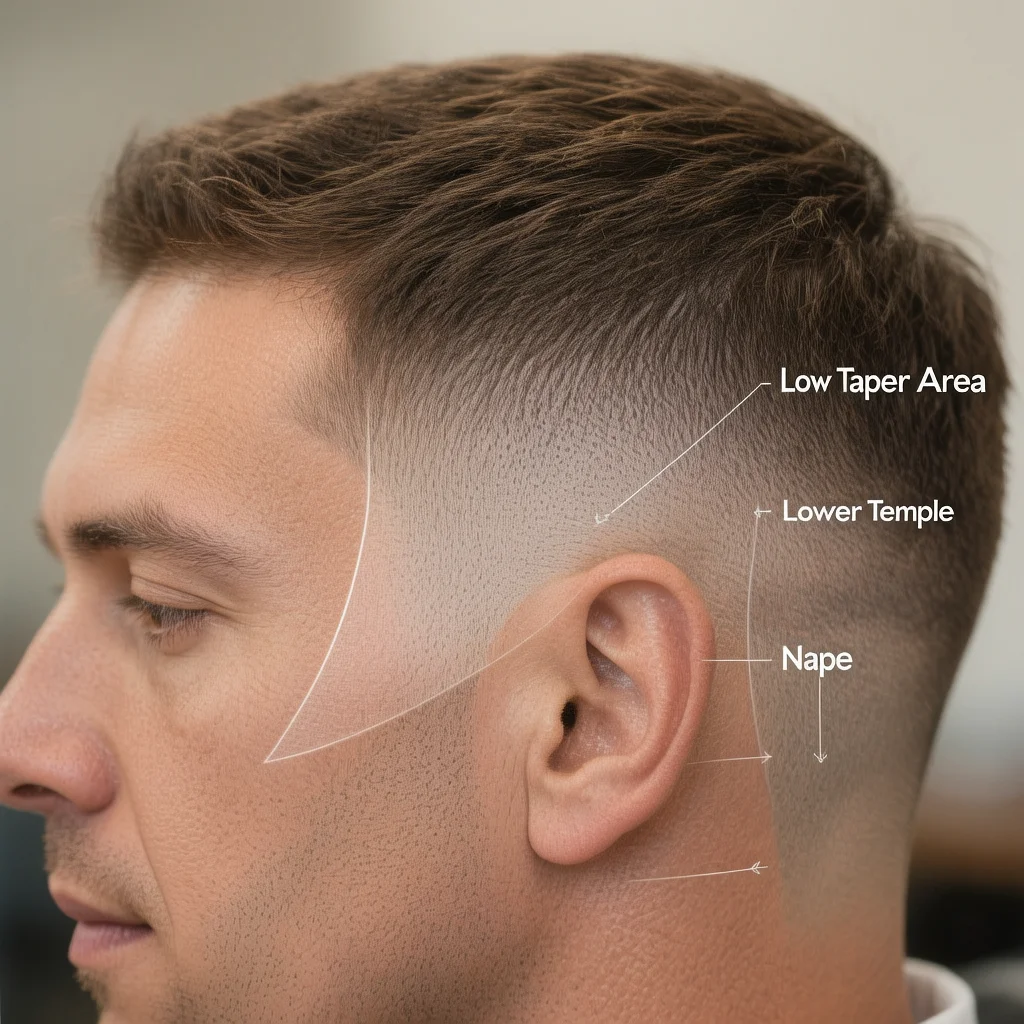 Low Taper Fade Haircut – Style & Maintenance Guide (2026) 2 What is low taper fade - visual representation