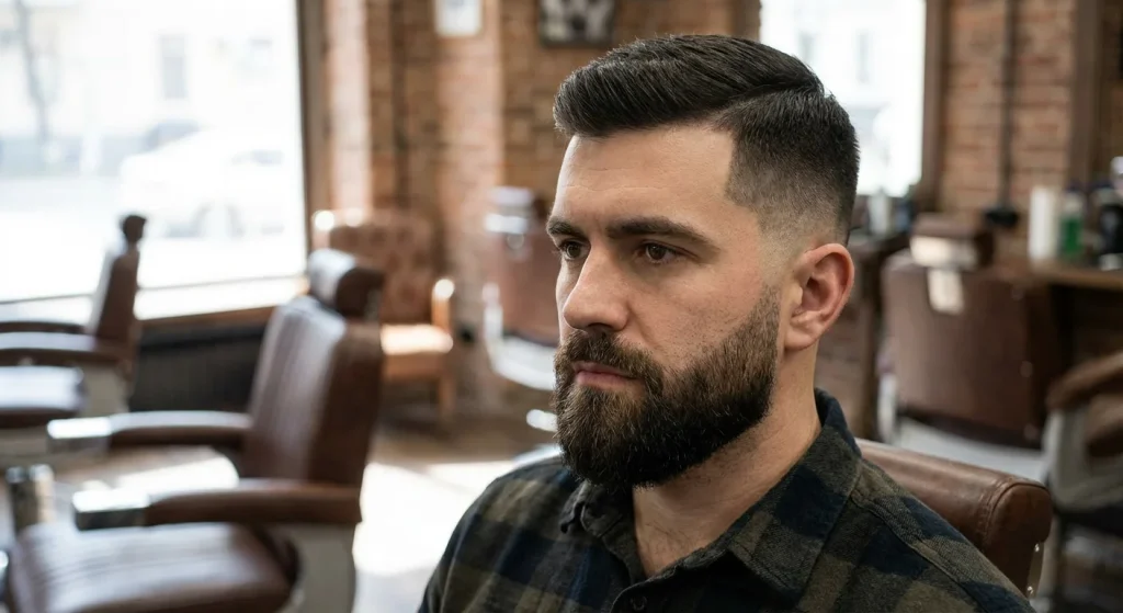 Mid Taper Fade with beard - Type 02 of Mid taper fade